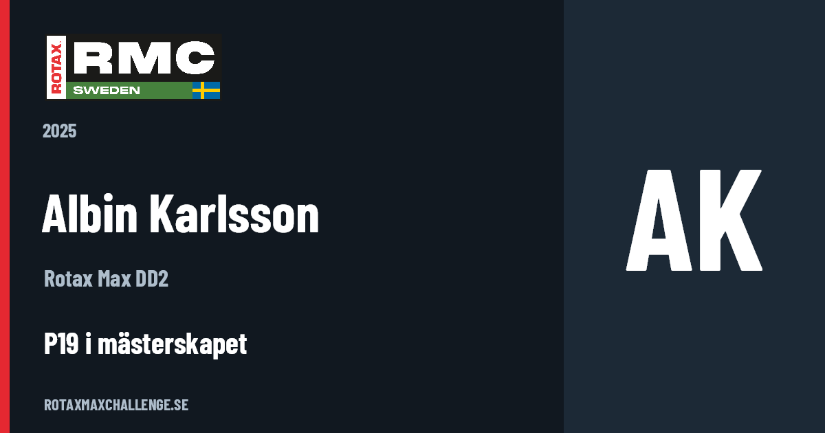 Förarkort för Albin Karlsson