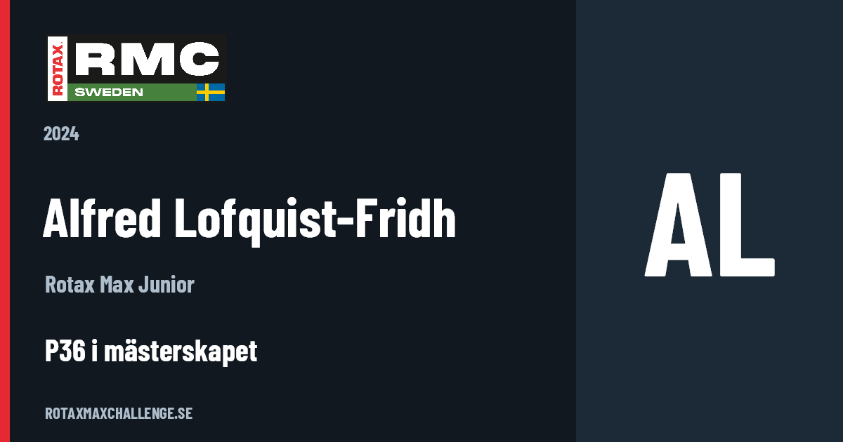 Förarkort för Alfred Lofquist-Fridh