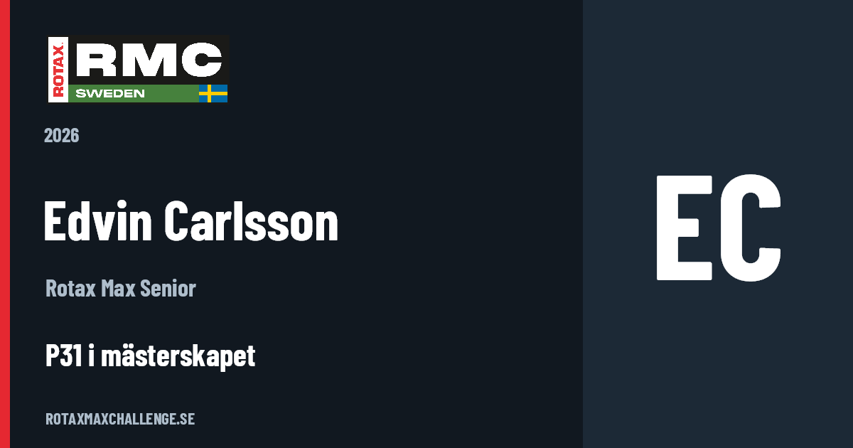 Förarkort för Edvin Carlsson