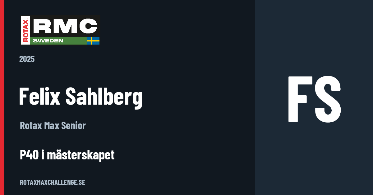 Förarkort för Felix Sahlberg