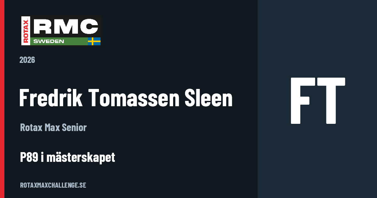 Förarkort för Fredrik Tomassen Sleen