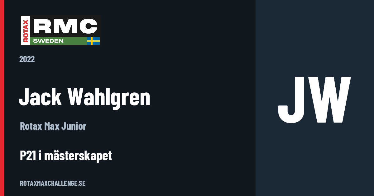 Förarkort för Jack Wahlgren