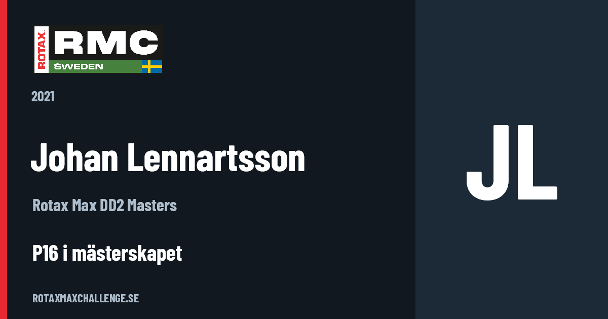 Förarkort för Johan Lennartsson