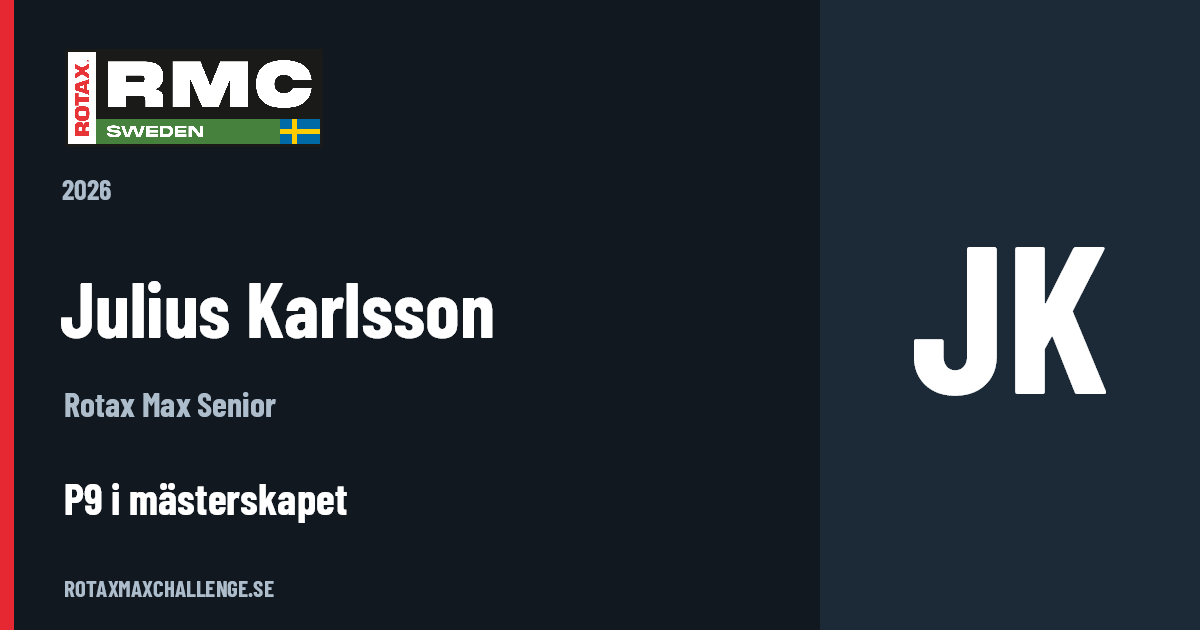 Förarkort för Julius Karlsson