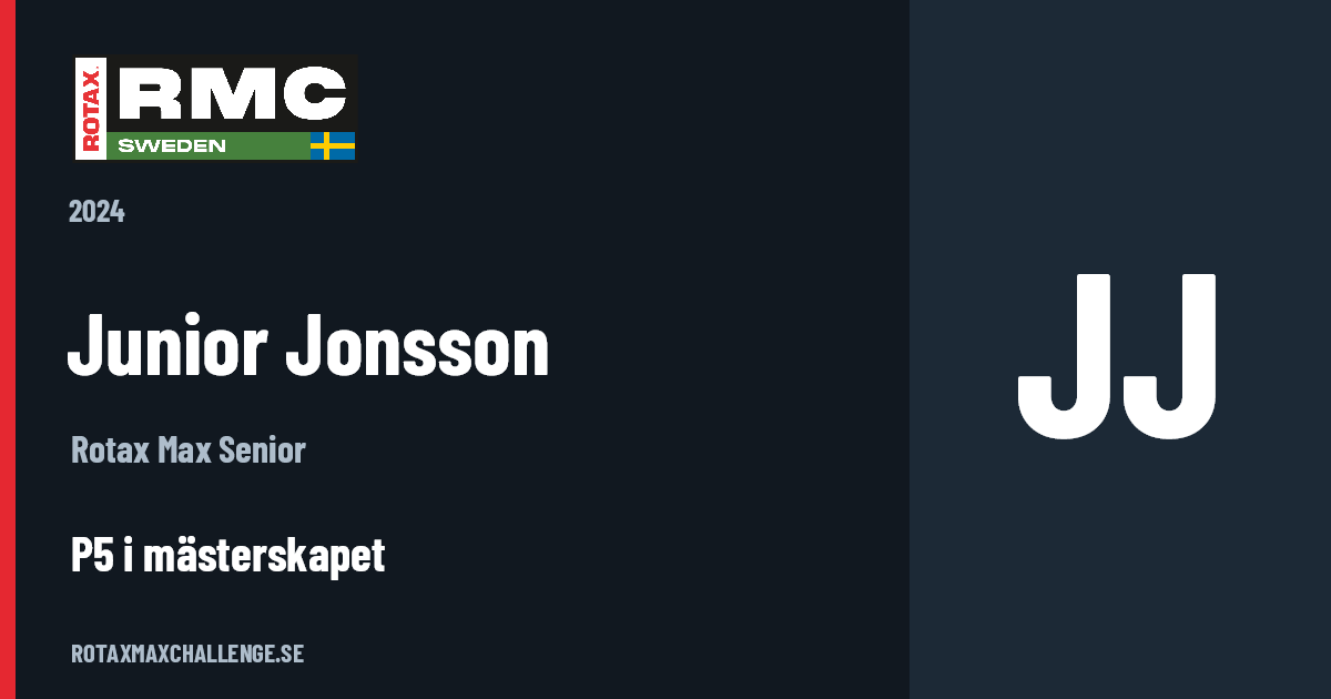 Förarkort för Junior Jonsson