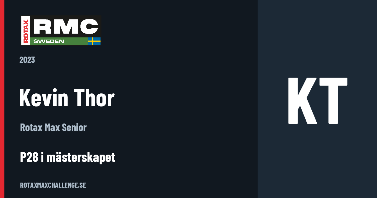 Förarkort för Kevin Thor