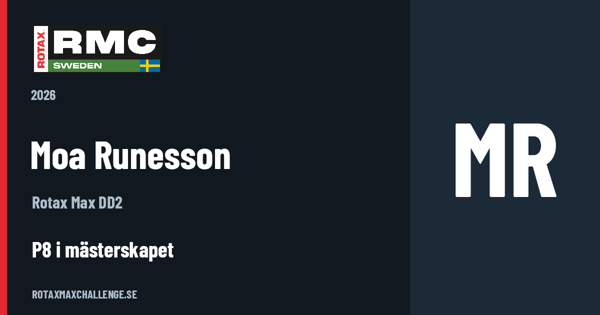 Förarkort för Moa Runesson