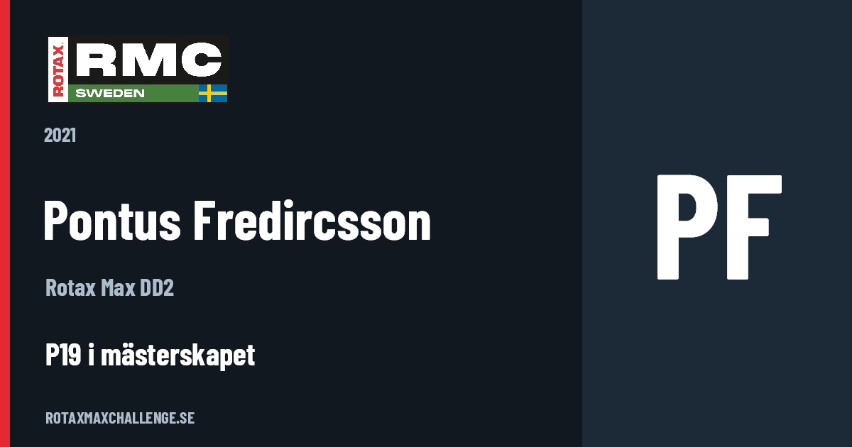 Förarkort för Pontus Fredircsson