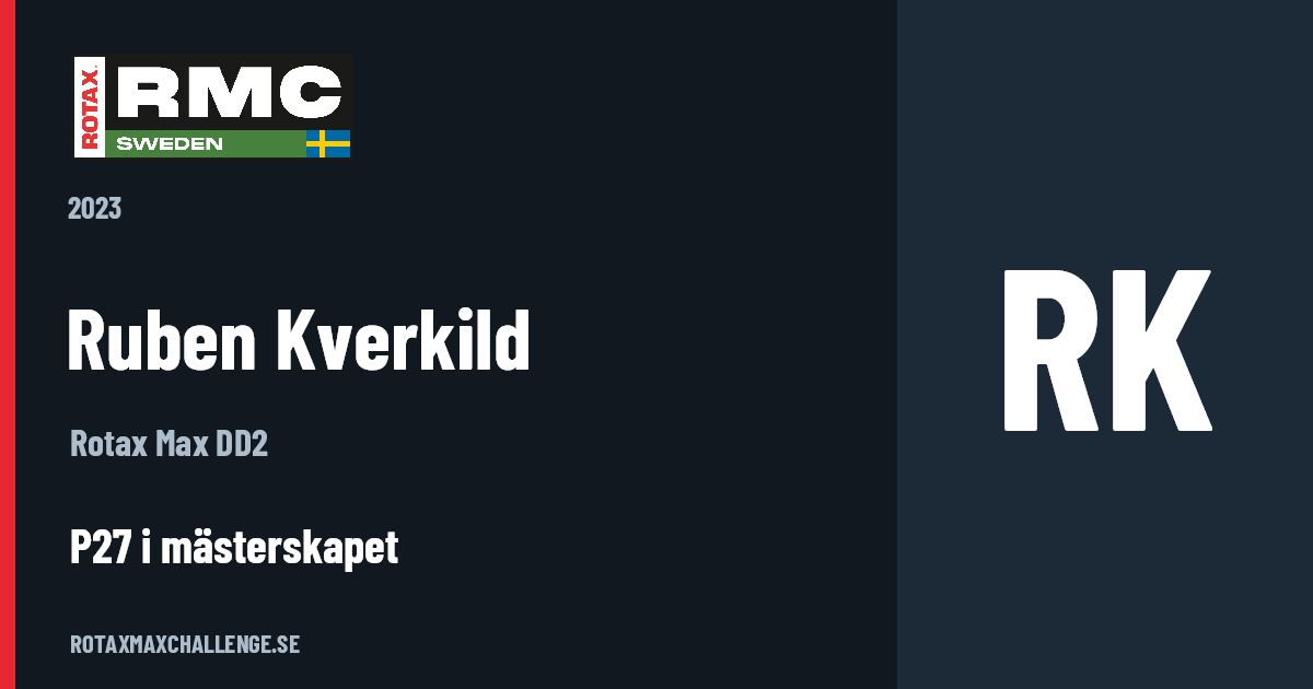 Förarkort för Ruben Kverkild