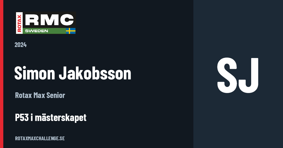 Förarkort för Simon Jakobsson