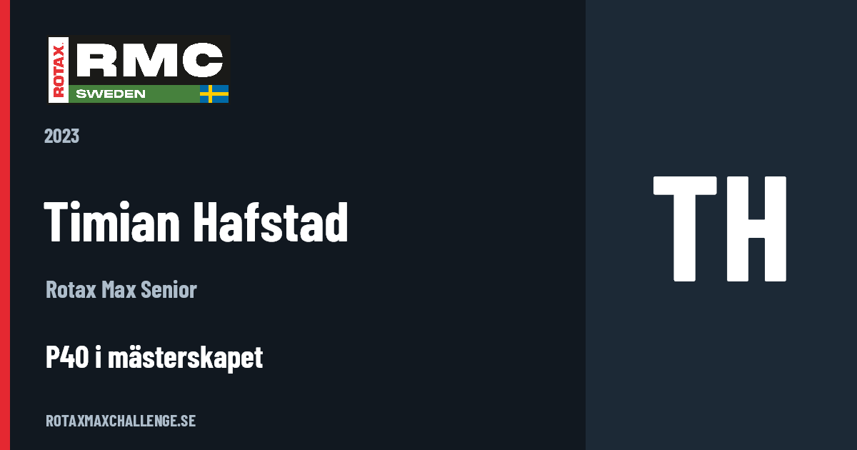Förarkort för Timian Hafstad